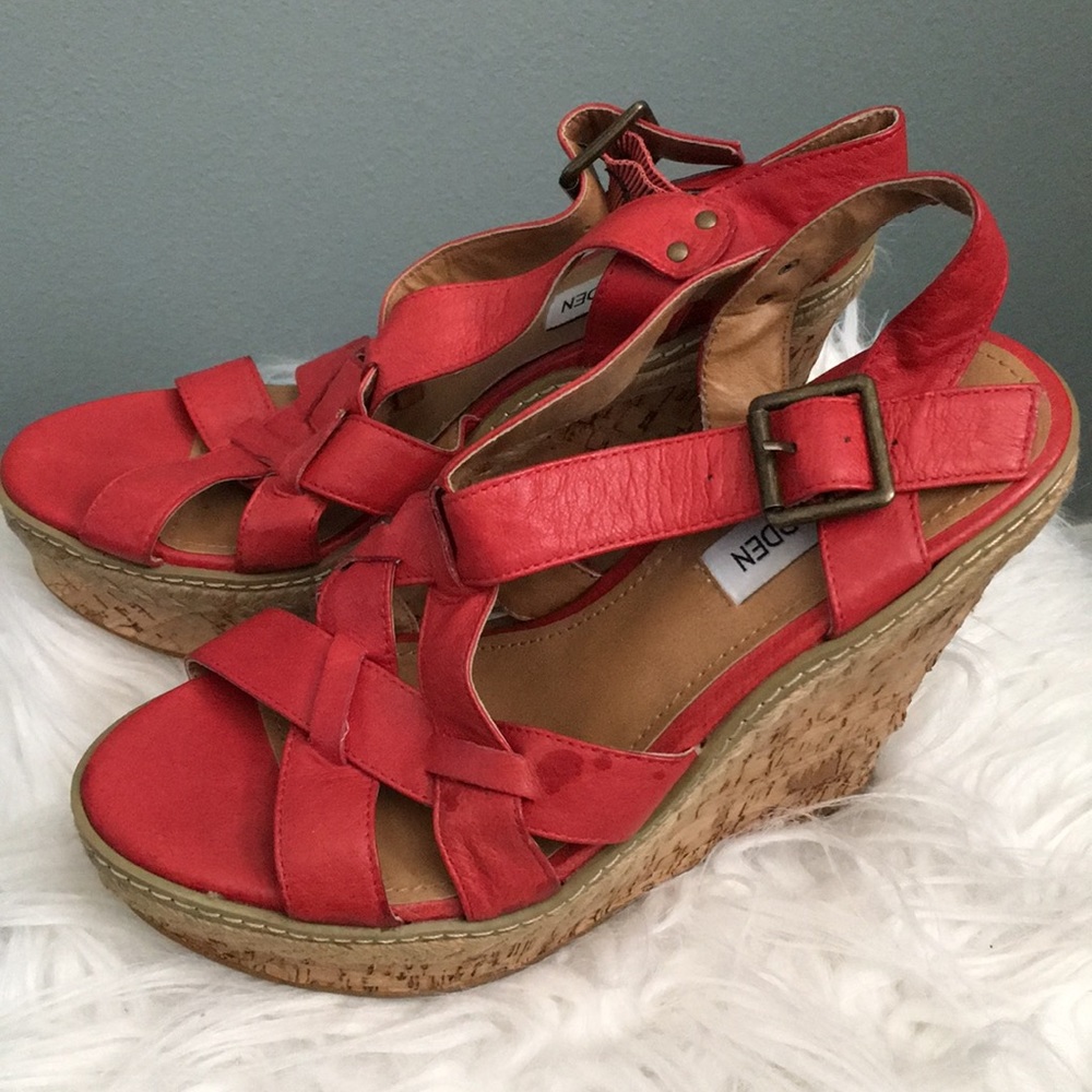 Red Steve Madden platforms